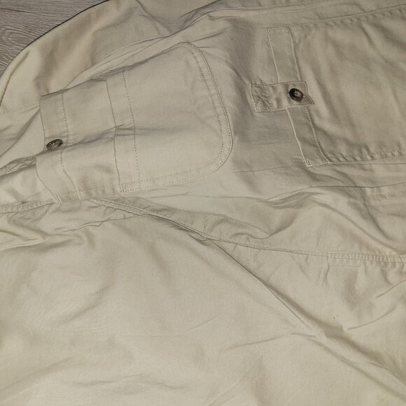 Duluth Trading Coat Mens L/Tall Khaki Cotton Canvas Fire Hose Presentation - Picture 7 of 9